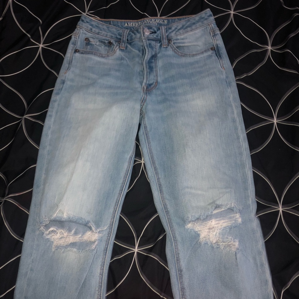 Straight Legged Ripped Jeans